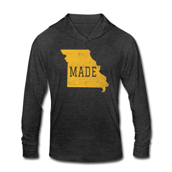 Made-Unisex Tri-Blend Hoodie Shirt - heather black