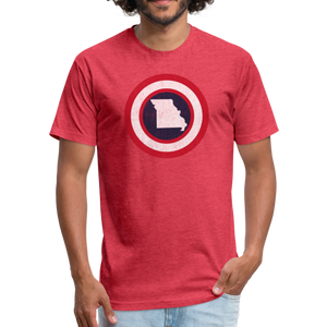 Captain Missouri - Fitted Cotton/Poly T-Shirt by Next Level - heather red