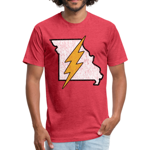 Missouri Flash - Fitted Cotton/Poly T-Shirt by Next Level - heather red