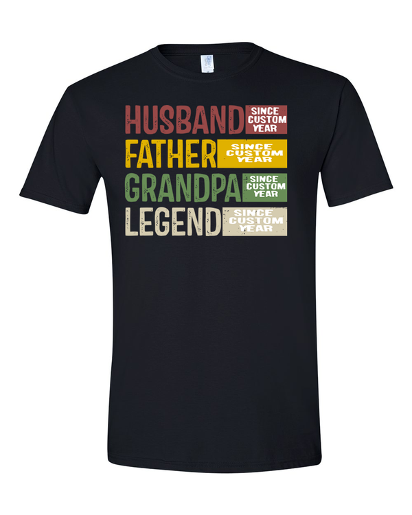 Custom Fathers Day T-Shirt -Grandpa Legend