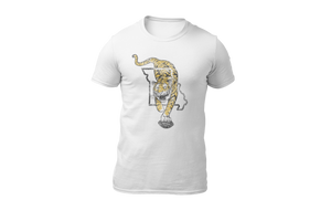vintage white t-shirt with tiger through state of Missouri with football