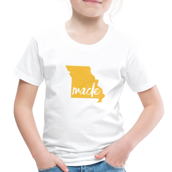 Made (Missouri Gold print) Toddler Premium T-Shirt - white
