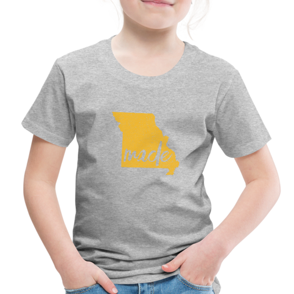 Made (Missouri Gold print) Toddler Premium T-Shirt - heather gray