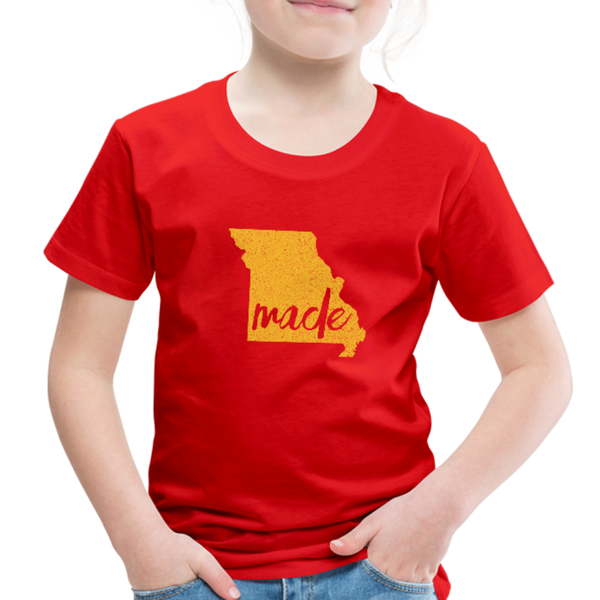 Made (Missouri Gold print) Toddler Premium T-Shirt - red