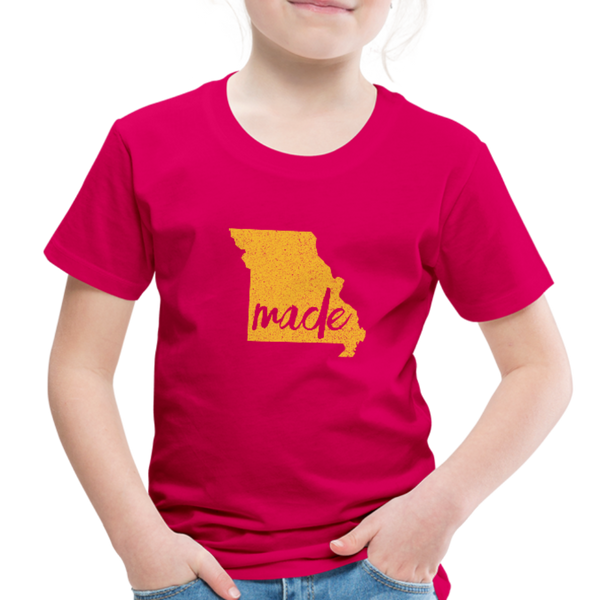 Made (Missouri Gold print) Toddler Premium T-Shirt - dark pink