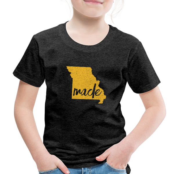 Made (Missouri Gold print) Toddler Premium T-Shirt - charcoal gray