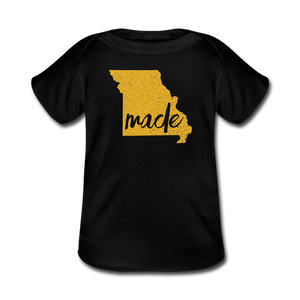 Made (Missouri Gold print) Baby Lap Shoulder T-Shirt - black