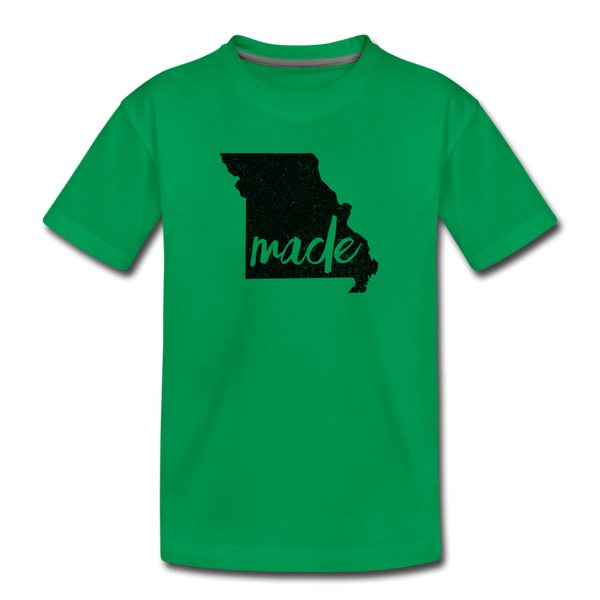 Made (Missouri black print) Kids' Premium T-Shirt - kelly green