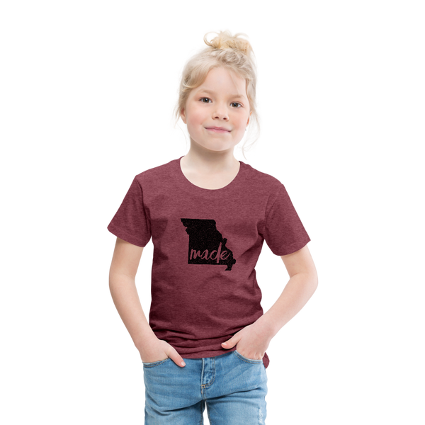 Made (Missouri black print) Toddler Premium T-Shirt - heather burgundy