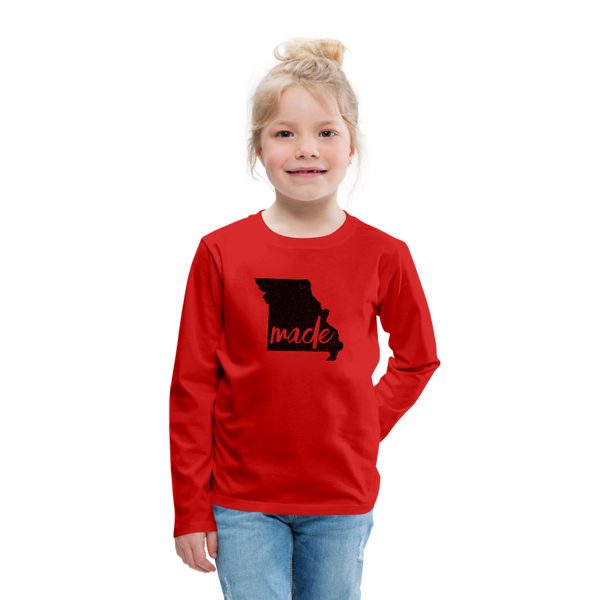 Made (Missouri black print) Kids' Premium Long Sleeve T-Shirt - red