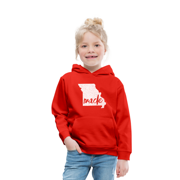 Made (Missouri white print) Kids‘ Premium Hoodie - red