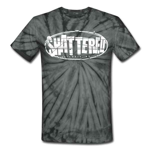 Shattered-Unisex Tie Dye T-Shirt - spider black