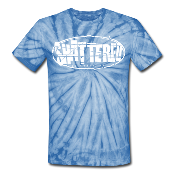 Shattered-Unisex Tie Dye T-Shirt - spider baby blue