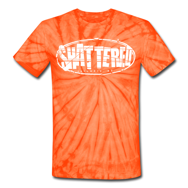 Shattered-Unisex Tie Dye T-Shirt - spider orange