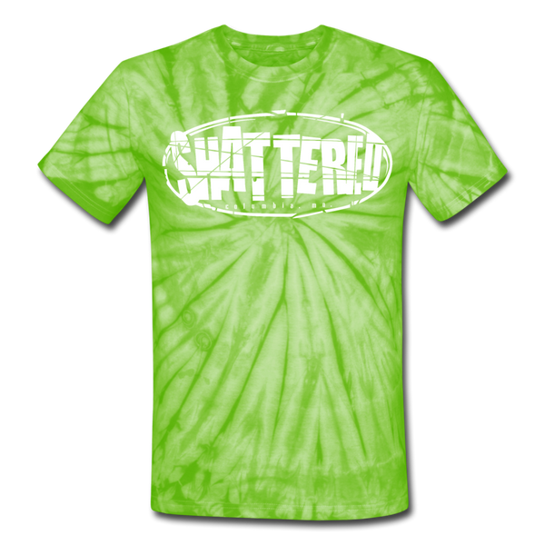 Shattered-Unisex Tie Dye T-Shirt - spider lime green
