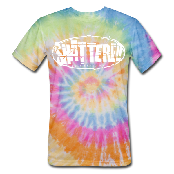 Shattered-Unisex Tie Dye T-Shirt - rainbow