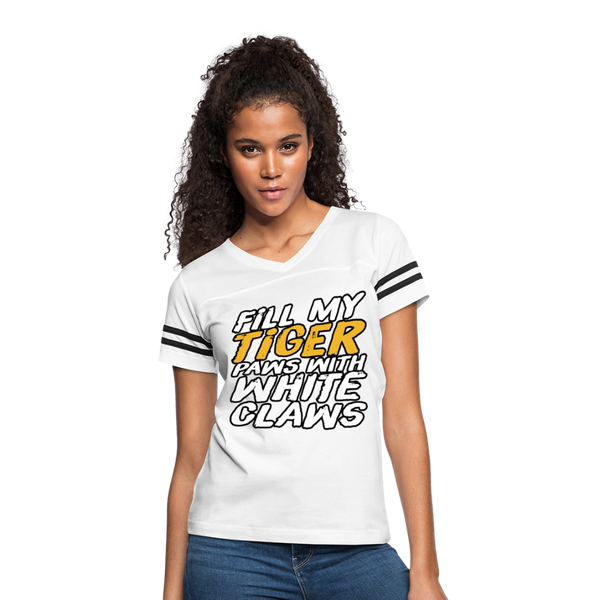 Fill My Tiger Paws with White Claws - Women’s Vintage Sport T-Shirt - white/black