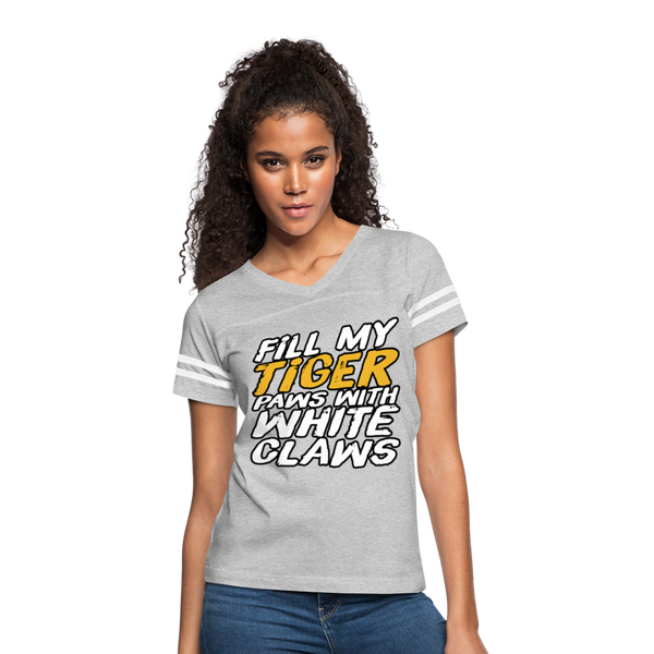 Fill My Tiger Paws with White Claws - Women’s Vintage Sport T-Shirt - heather gray/white