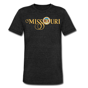 MISSOURI SCRIPT W/SEAL - Unisex Tri-Blend T-Shirt - heather black