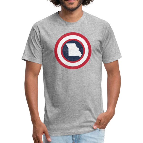 Captain Missouri - Fitted Cotton/Poly T-Shirt by Next Level - heather gray