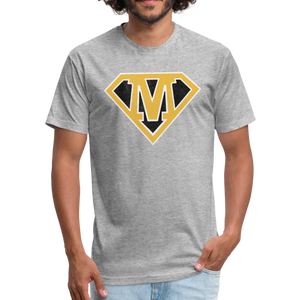 Super M - Fitted Cotton/Poly T-Shirt by Next Level - heather gray