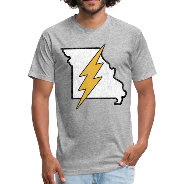 Missouri Flash - Fitted Cotton/Poly T-Shirt by Next Level - heather gray