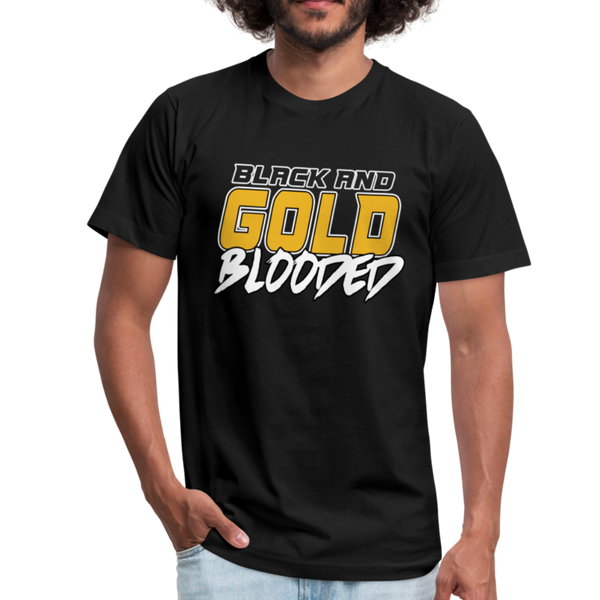 BLACK AND GOLD BLOODED - Unisex Jersey T-Shirt - black